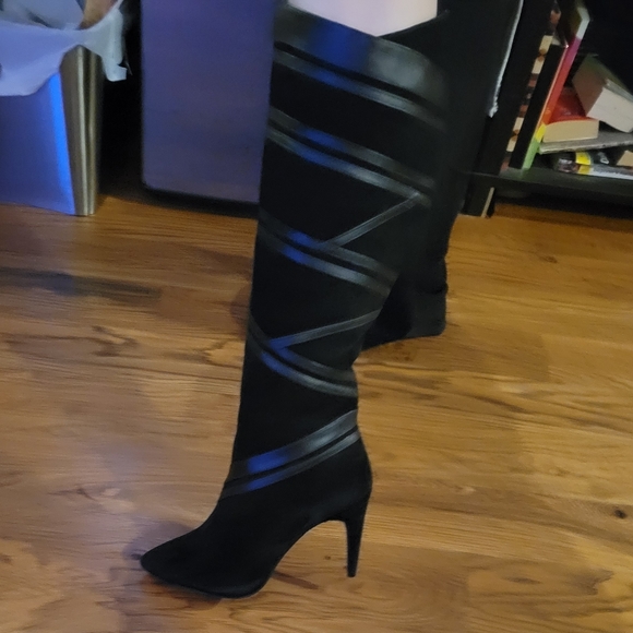 Gianni Bini Shoes - Gianni Bini Calf High Suede/Leather Boots